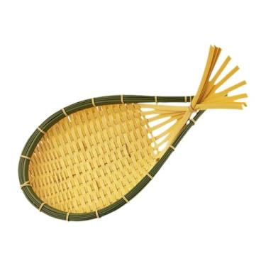 Imagem de Ioensy Cesta de vime imitação de vime em formato de peixe decoração bandeja de servir portátil cesta de frutas para casa supermercado sala de estar café, Grande