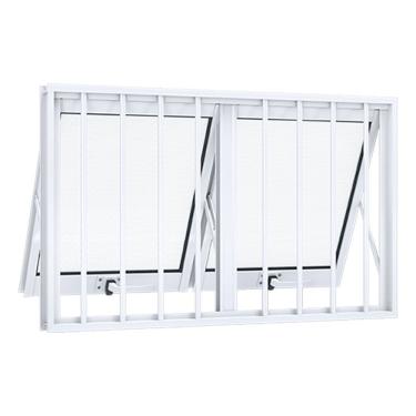 Imagem de Janela Aluminio Máxim-Ar Duplo Horizontal Com Grade 60X118Cm Lucasa Branco