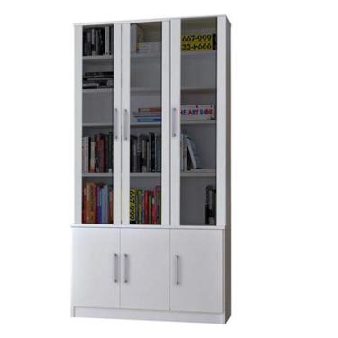 Imagem de Estante Livreiro Multiuso 6 Portas Vidro Fumê Legend F04 Branco - Mpozenato