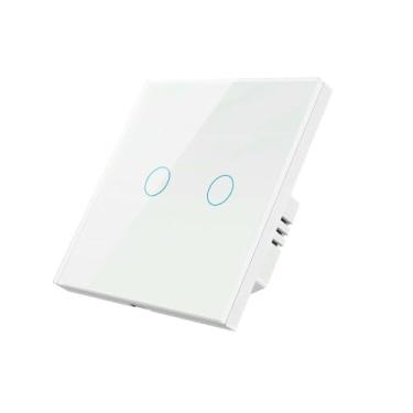 Imagem de ZigBee Tuya Smart Light Touch Switch EU Sem Fio Neutro Sem Capacitor Necessário Vida Inteligente 1/2/3 Gang Voice Control-1011ZC-WHITE-02