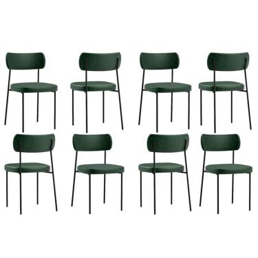 Imagem de Kit com 8 Cadeira Mila Laminado Verde Musgo - FdECOR