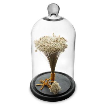 Imagem de Arranjo de Flores Secas Sempre Viva na Cupula Branca Bs - Pense Flores