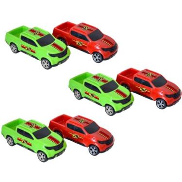 Imagem de Kit 6 Brinquedos Mini Caminhonete Pick-up Carrinho Infantil