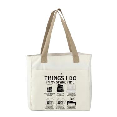 Imagem de MBMSO Funny Bakery Gifts Things I Do in My Spare Time Sourdough Mom Tote Bag for Women Baking Lover Gifts Sourdough Bag, Bolsa Sourdough Things, Large