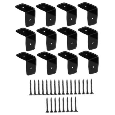 Imagem de IEUDNS 12 peças de clipes de com parafusos, suportes de canto, suportes de de aço galvanizado para pérgola de madeira, 2.95x3.7in