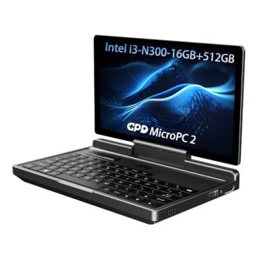 Imagem de [Versão SSD M.2 de 256 GB] GPD MicroPC Micro PC de 15,24 cm portátil para notebook Mini PC computador Windows 10 Pro ou Ubuntu MATE, suporta RS-232, RJ45, Tipo C, USB 3.0, HDMI, MicroSDXC, bateria 2 × 3100mA, 8 GB RAM