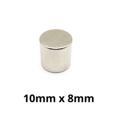 Imagem de Kit 20 Imã Neodímio Disco Magnético N35 10x 8mm Super Forte Potente Re
