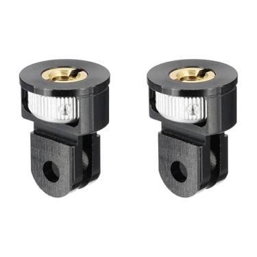 Imagem de PATIKIL Adaptador de alumínio para montagem em tripé para câmera, 2 peças, ajuste de 360°, parafusos de 1/10.2 cm, adaptador de conversão de tripé para câmera de ação, preto