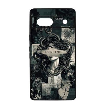 Imagem de qizjio Capa de telefone legal Medusa à prova de choque protetora mitologia grega cobra capa de telefone para Google Pixel 7A
