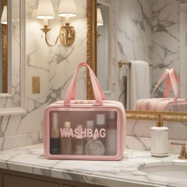 Imagem de Necessaire Organizadora Feminina com Alça Portátil Impermeável para Viagem, Maquiagem e Cosméticos Bolsa de Mão Compacta com Zíper Reforçado e Design Moderno - Cores Sortidas