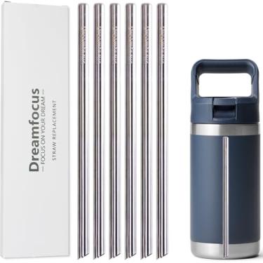 Imagem de Dreamfocus Canudo de metal de substituição de aço inoxidável para garrafa de canudo YETI RAMBLER 340 g