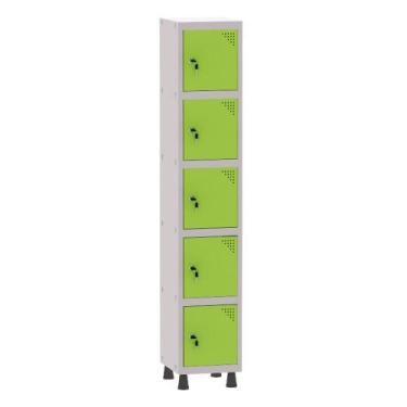 Imagem de Armário Guarda Volume Locker Roupeiro 1 Vão 5 Portas Aço GRF501/5 Cinz