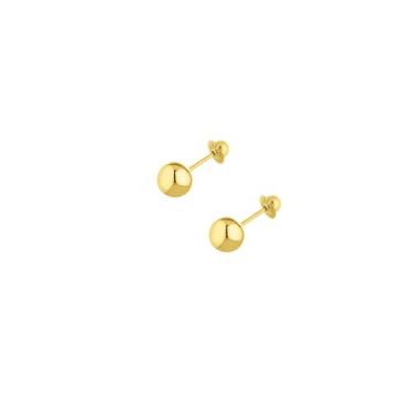 Imagem de Brinco Ouro 18k Bola Rosca 3,5mm Infantil / 2 Furo BL-005-ROSCA - 750N