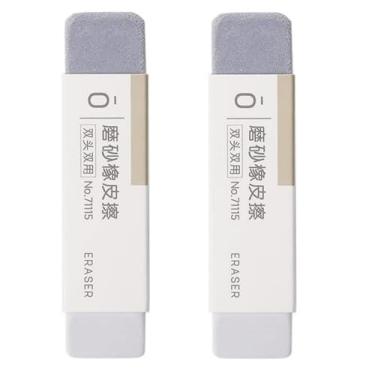 Imagem de 2 peças de borrachas de tinta fosca cinza - Design estilo caneta para canetas esferográficas e canetas-tinteiro, material escolar e de escritório fosco não abrasivo