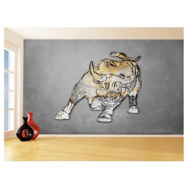 Imagem de Papel De Parede 3D Animais Pop Art Touro Bull 3,5M Pxa193 - Você Decor