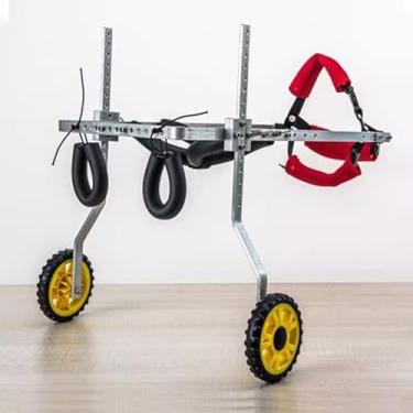 Imagem de Cadeira de rodas para cães de 2 rodas - Auxiliar de mobilidade leve para cães feridos/deficientes, carrinho de reabilitação de suporte de perna ajustável para raças pequenas a grandes (PPP-GG)