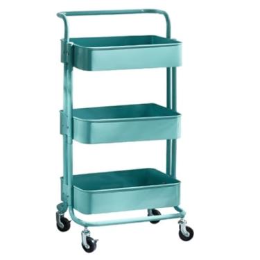 Imagem de Carrinho utilitário de cozinha móvel multiuso, rack organizador de banheiro de aço carbono, armazenamento de piso à prova d'água para espaços estreitos, ideal para artes e artesanato, uso de cabeceira