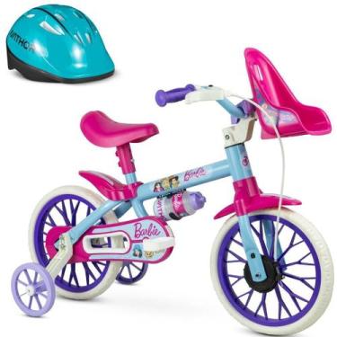 Imagem de Bicicleta Com Rodinha Aro 12 Barbie Com Capacete Nathor