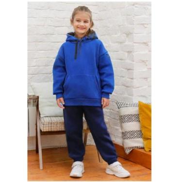 Imagem de Conjunto moletom infantil Unissex Menina e Menino Flanelado Kit 5 Peça