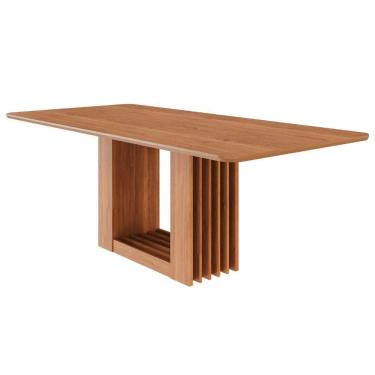 Imagem de Mesa de Jantar Ariela 8 Lugares Retangular Tampo Mdf 210x100cm Cinamomo Marrom Milani M...