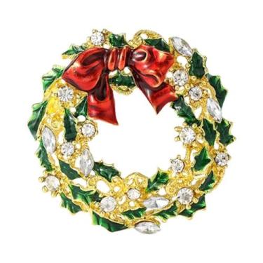 Imagem de Broches De Sino De Natal Com Strass E Esmalte Unissex Feminino Para Fe