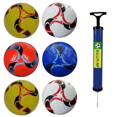 Imagem de Kit 6 Bolas de Futebol F5 Pro Dexin Cores Sortidas + Bomba - Pró Balls