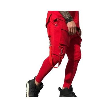Imagem de Calças De Corrida Slim Fit Masculinas Respiráveis Com Múltiplos Bolsos