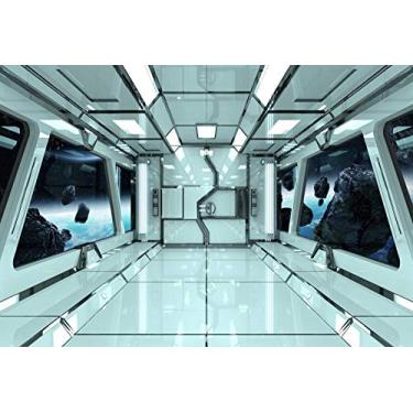 Imagem de Yeele Espaçonave de fundo de 1,5 x 2,4 m Espaçonave Espaçonave Interior Explorando Fundo Futuro para Fotografia Universo Planeta Garoto Menino Menina Retrato Cabine Fotografias Vinil Estúdio Adereços