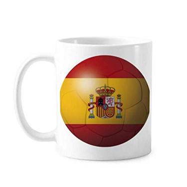 Imagem de Caneca de futebol americano bandeira nacional da Espanha cerâmica xícara de café porcelana louça
