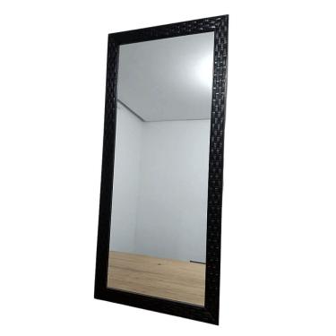 Imagem de Espelho Para Quarto Com Moldura Retangular De Parede Preto