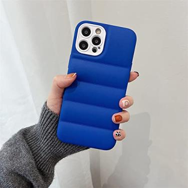 Imagem de Luxo Matte The Puffer Case para iPhone 14 13 12 11 Pro Plus XS Max X XR 7 8 Down Jacket Mobile Phone Shell Silicone macio, BU, para iPhone 14 Plus