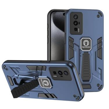 Imagem de Capa Protetora para Celular Capa compatível com Xiaomi POCO F5 Pro/Redmi K60/Redmi K60 Pro 5G com capa Kickstand integrada de nível militar à prova de quedas, capa protetora de corpo inteiro, capa de