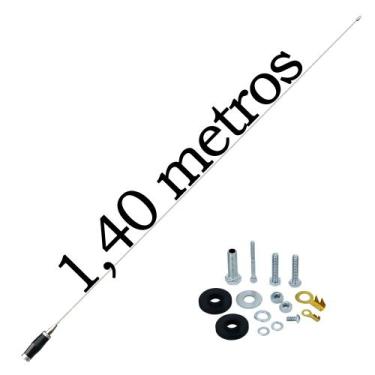 Imagem de 2 Antena Móvel Px Inox Mini Maria Mole 1,40 metros Alongador 25cm Supo