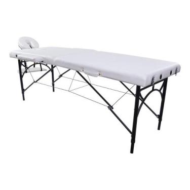 Imagem de Maca Portátil Dobrável Pelegrin PEL-3322 em Couro PU Branca