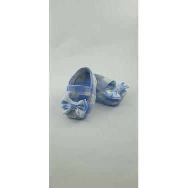 Imagem de Sapatinho De Tecido Xadrez Azul Para Bebê - Cantinho do Bebê, G