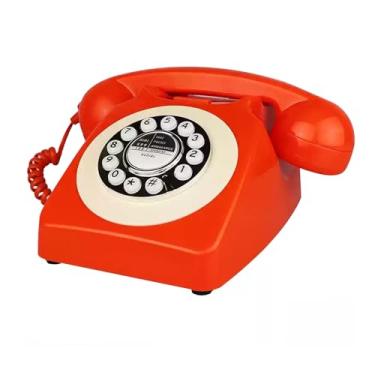Imagem de Telefone retrô, telefone TelPal com fio, telefones da moda antiga, telefone de mesa antigo vintage, telefones fixos clássicos dos anos 1980 para decoração de casa e escritório, telefone de hotel