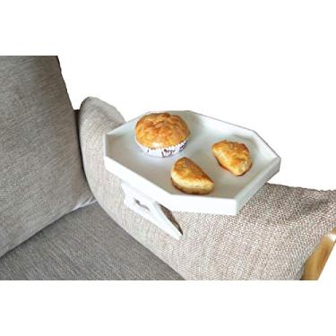 Imagem de Mesa lateral, bandeja de apoio de braço para mesa de sofá, organizador de apoio de braço, suporte de controle remoto para mesa de servir da Petrista