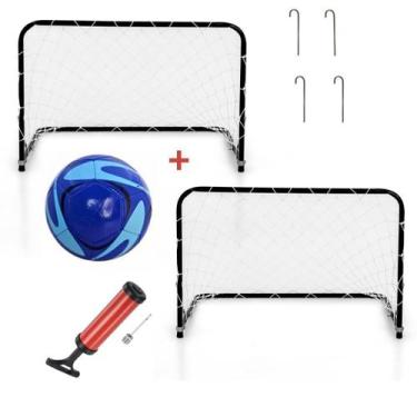Imagem de Kit 2 Trave Gol de Futebol  BOLA  BOMBA    Com grampos Fixador , para 