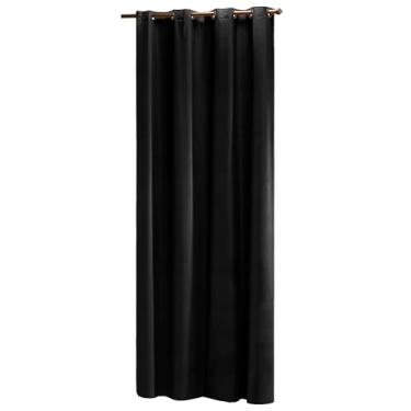 Imagem de Cortina Blackout PVC (Plástico) com UMA FOLHA Corta Luz 100% 1,40M x 2,30M de Parede com Ilhós (PRETO)