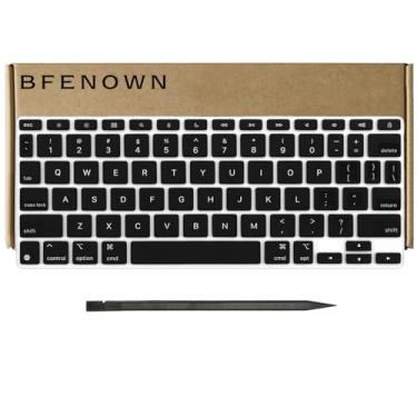 Imagem de Bfenown Teclas de teclado QWERTY em inglês dos EUA para iPad Pro 11'' (M4) Magic Keyboard A2836 A2837 A3006 A2975, M3 A3270, A16 A3354 2024-2025 ano (preto)