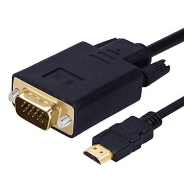 Imagem de Wonlyus Cabo HDMI para VGA banhado a ouro 1080p HDMI macho para VGA macho cabo conversor adaptador de vídeo ativo (3 pés/1 metro)