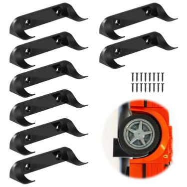 Imagem de lasuroa 8 unidades suporte de parede para exposição de carro, suporte para carro de brinquedo vertical modelo prateleira compatível com Speed Champion para coleção entusiastas carros (preto)