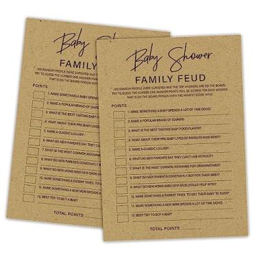 Imagem de Baby Shower Family Feud Game - Pacote com 30 cartas de jogo, 1 chave de resposta, jogo de chá de bebê para meninos e meninas, decorações de chá de bebê neutro de gênero, suprimentos de jogo de feudes