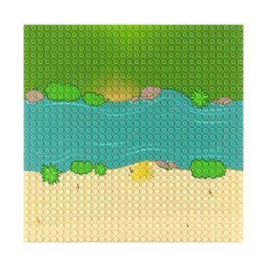 Imagem de Feleph Placa de base verde clássica de pasta, placas de base de estrada para blocos de construção, 25,4 x 25,4 cm, compatível com todas as principais marcas (reto)