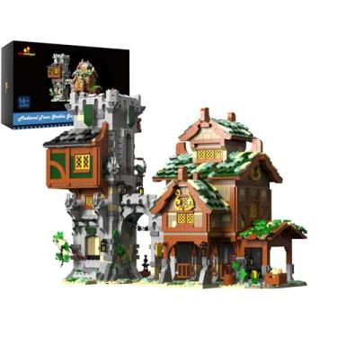 Imagem de JMBricklayer Medieval Stables and Guard Tower Building Sets for Adults and Teens Age 14+: Embark on a Chivalrous Journey, Medieval Castle Modular Buildings Display, Creative Gifts Building Toys 30107