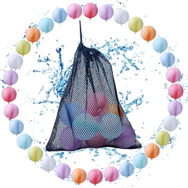 Imagem de MBKET Balões De Água Reutilizáveis, Bolas De Água, Bolas De Silicone Macio Sem Látex, Com Bolsa De Malha Portátil, Brinquedos Aquáticos Divertidos Para O Verão Ao Ar Livre, Festa Na Piscina E Quinta