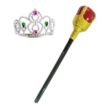 Imagem de Kit Fantasia Rainha Com Cetro E Coroa