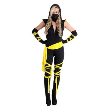 Imagem de Fantasia Ninja Adulta Feminina Com Acessórios Tamanho G