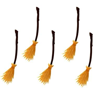 Imagem de Aplique Para Lembrancinha Halloween Vassoura De Bruxa - 5 Unidades