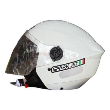 Imagem de Capacete Aberto Coloridos Classico Moto Spark Jet Ebf, Branco